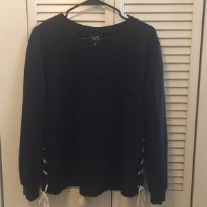 black sweater with side ties